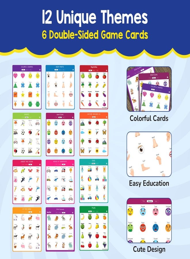 سمارتيفيتي لعبة الذاكرة الذكية للأطفال من عمر 3 سنوات فما فوق | لعبة مطابقة ممتعة - 12 بطاقة موضوعية و3 مستويات تحدي | هدية عيد ميلاد للأولاد والبنات | لعبة تعليمية لمرحلة ما قبل المدرسة للأطفال من عمر 3 إلى 6 سنوات - Image 4